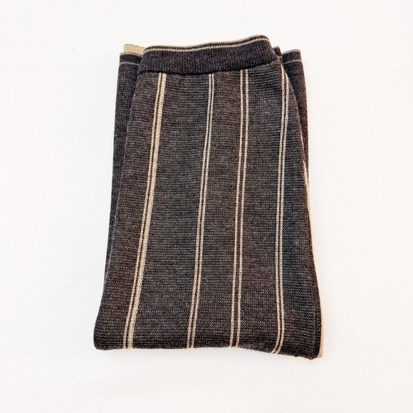 Bruestle Wool Lined Skirt A-Line Grey Striped SZ6 Made in Germany - Picture 6 of 6